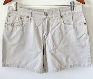 Vintage Ralph Lauren Beige Gray Mom Shorts 4" Inseam Womens Size 8 2000s Cotton